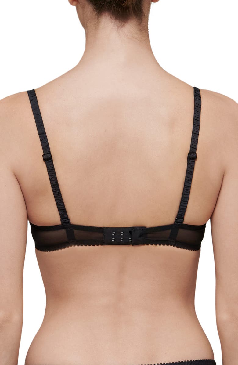 Simone Perele Intrigue Floral Embroidered Triangle Bra, Alternate, color, Black