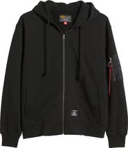 Alpha Industries Utility Pocket Cotton Fleece Zip Hoodie