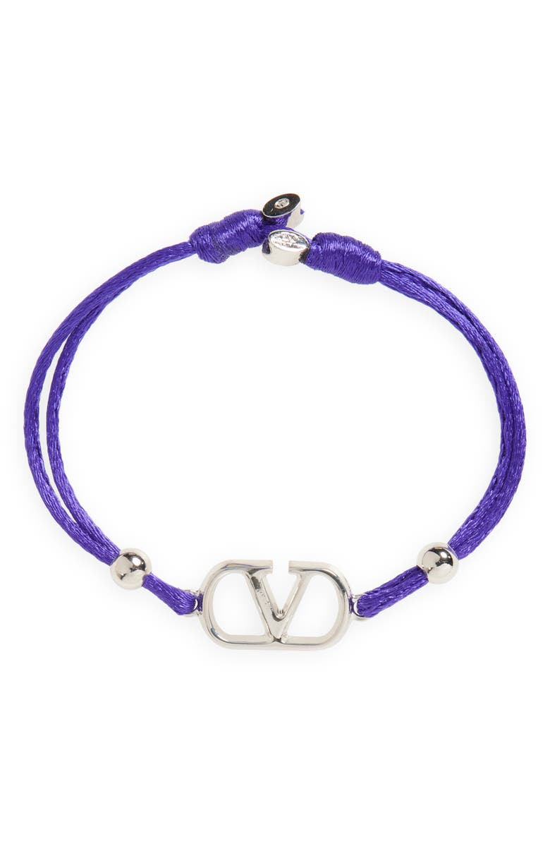 Valentino Garavani VLOGO Signature Cord Bracelet, Main, color, Purple
