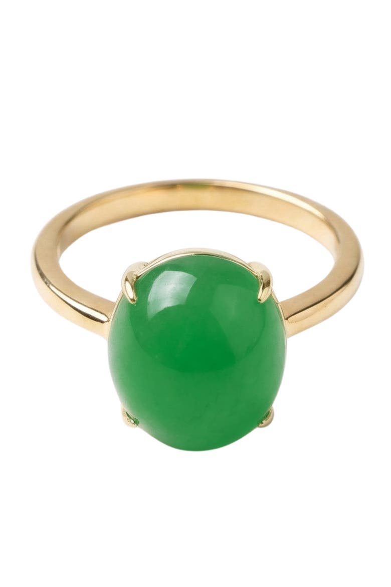 Dew Green jade stone ring, Main, color, Bright green