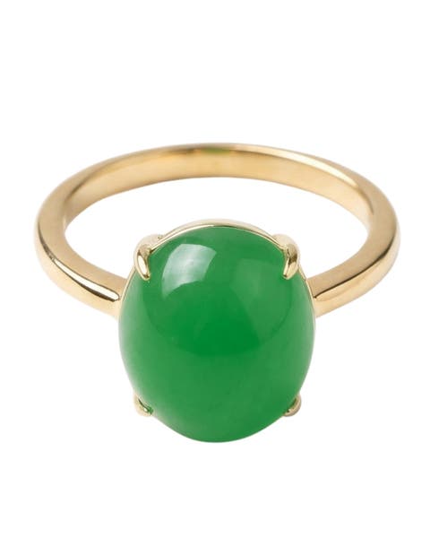 Dew Green jade stone ring