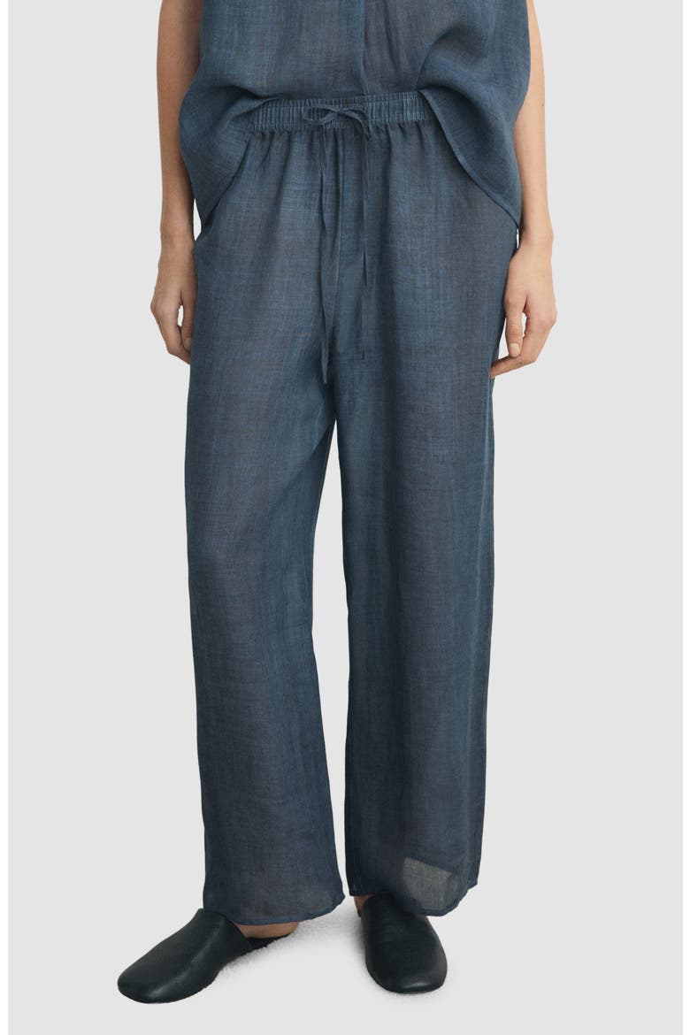 Ramie Pajama Pants, Main, color, INK BLUE