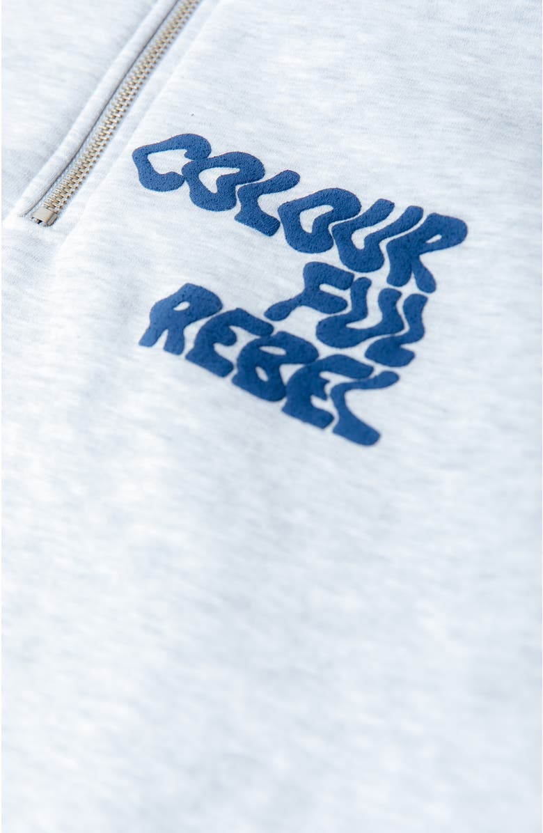 Colourful Rebel Uni Bold Logo Relaxed Zip Sweat, Alternate, color, Light Grey Melange