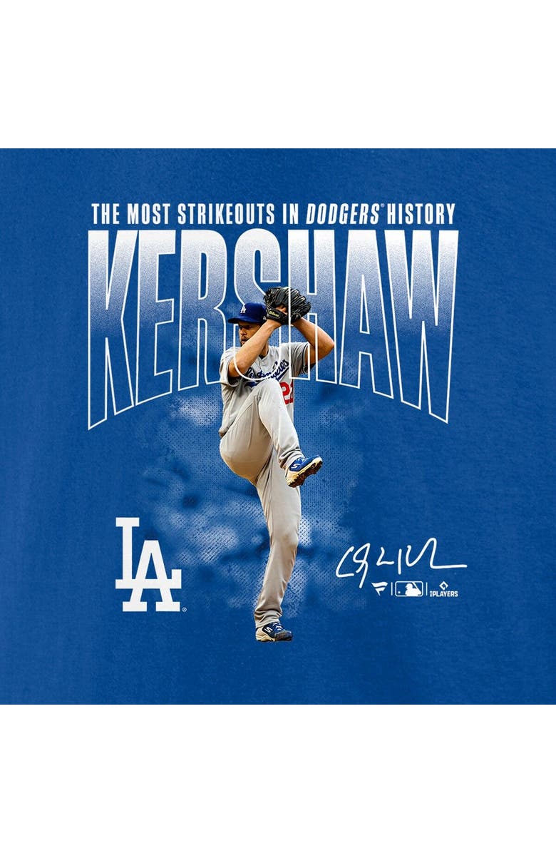 FANATICS Men's Fanatics Branded Clayton Kershaw Royal Los Angeles Dodgers Most Strikeouts T-Shirt, Alternate, color, Royal