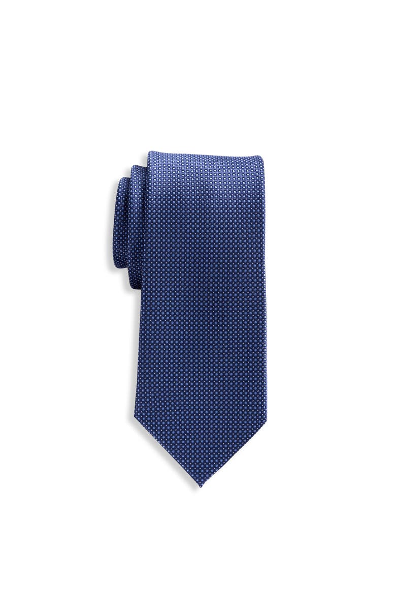 Oak Hill by DXL Big & Tall Geometric Dotted Tie, Main, color, Blue