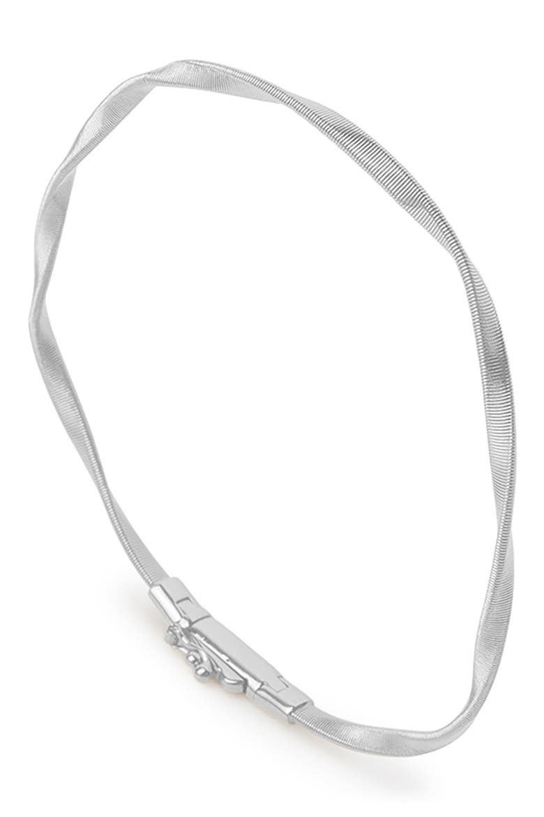 Marrakech 18K Gold Twisted Coil Bracelet, Main, color, WHITE GOLD