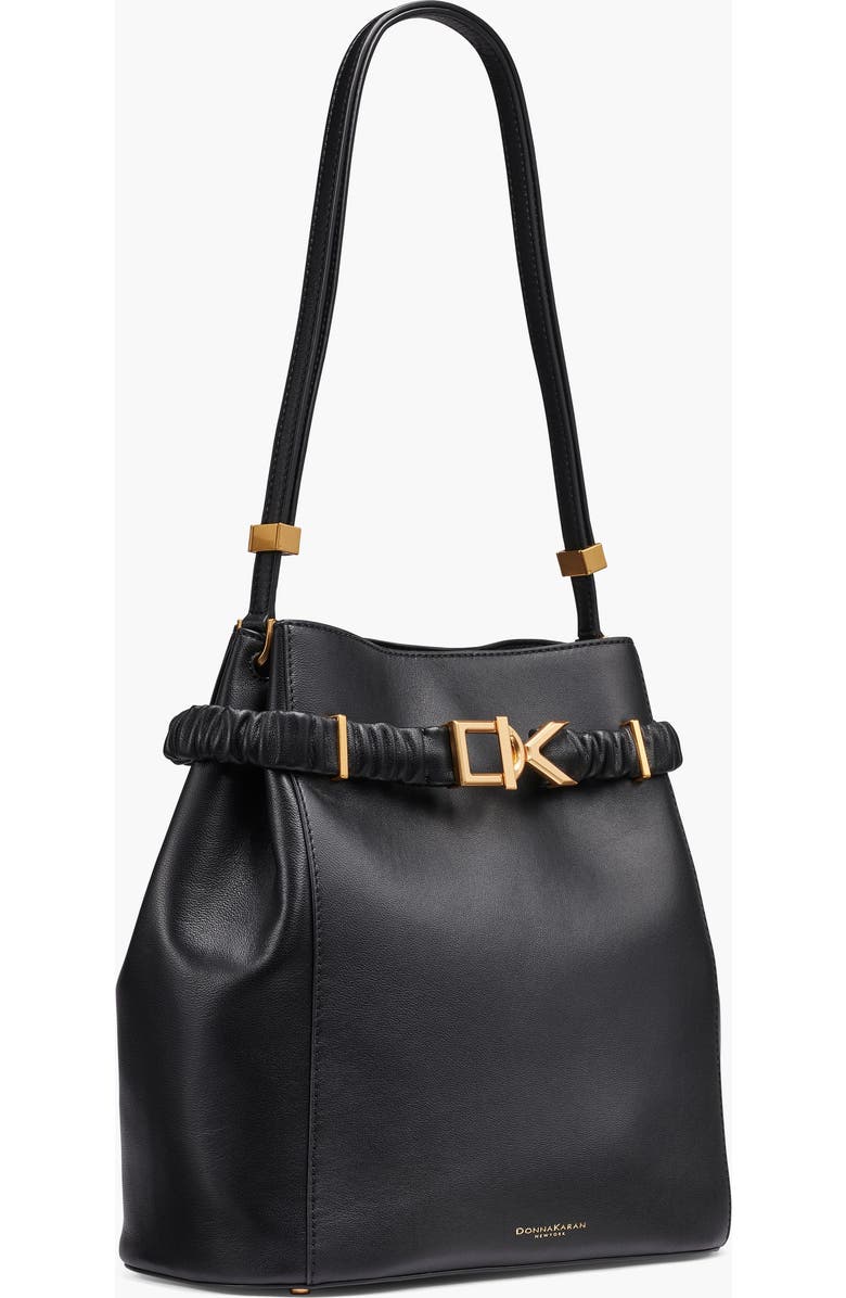 Donna Karan New York Gingham Bucket, Alternate, color, Black/Gold