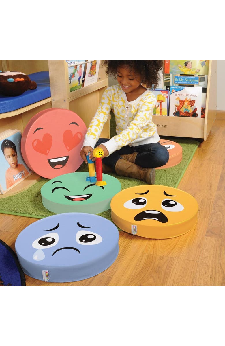 Kaplan Early Learning Company Emotion Floor Cushions - Set of 6, Alternate, color, Multicolored
