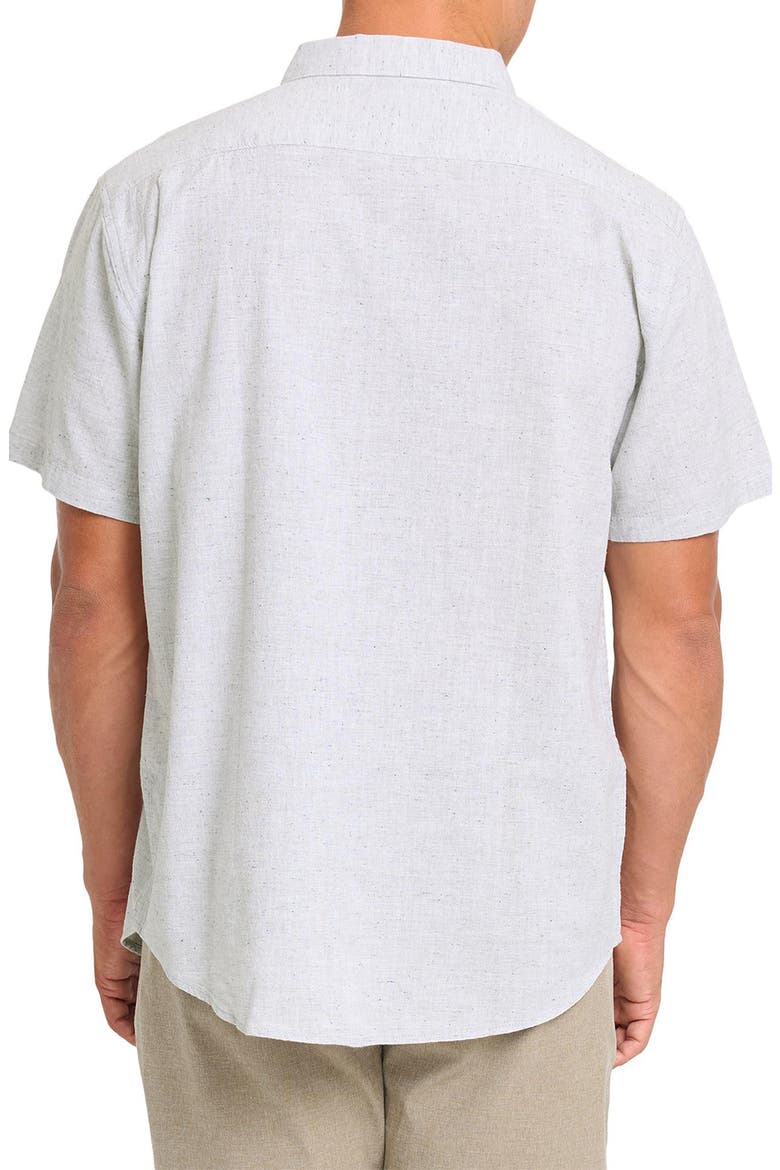 All Day Short Sleeve Slub Cotton Blend Button-Down Shirt, Alternate, color, ALLOY