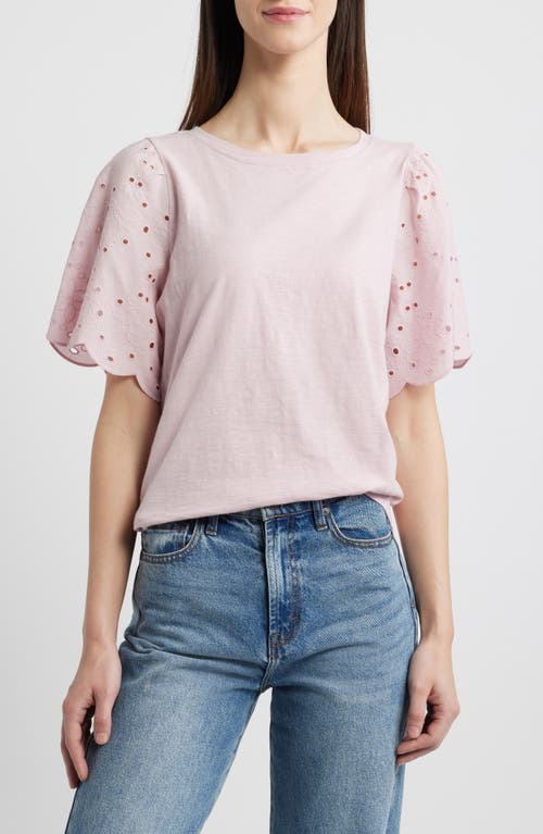 BEACHLUNCHLOUNGE BEACHLUNCHLOUNGE PERCY EYELET SLEEVE MIXED MEDIA TOP