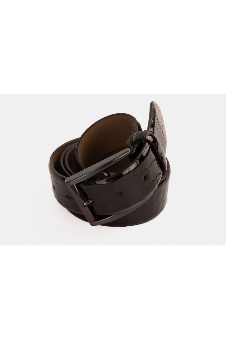 The Cordova Patent Leather Belt, Alternate, color, Black