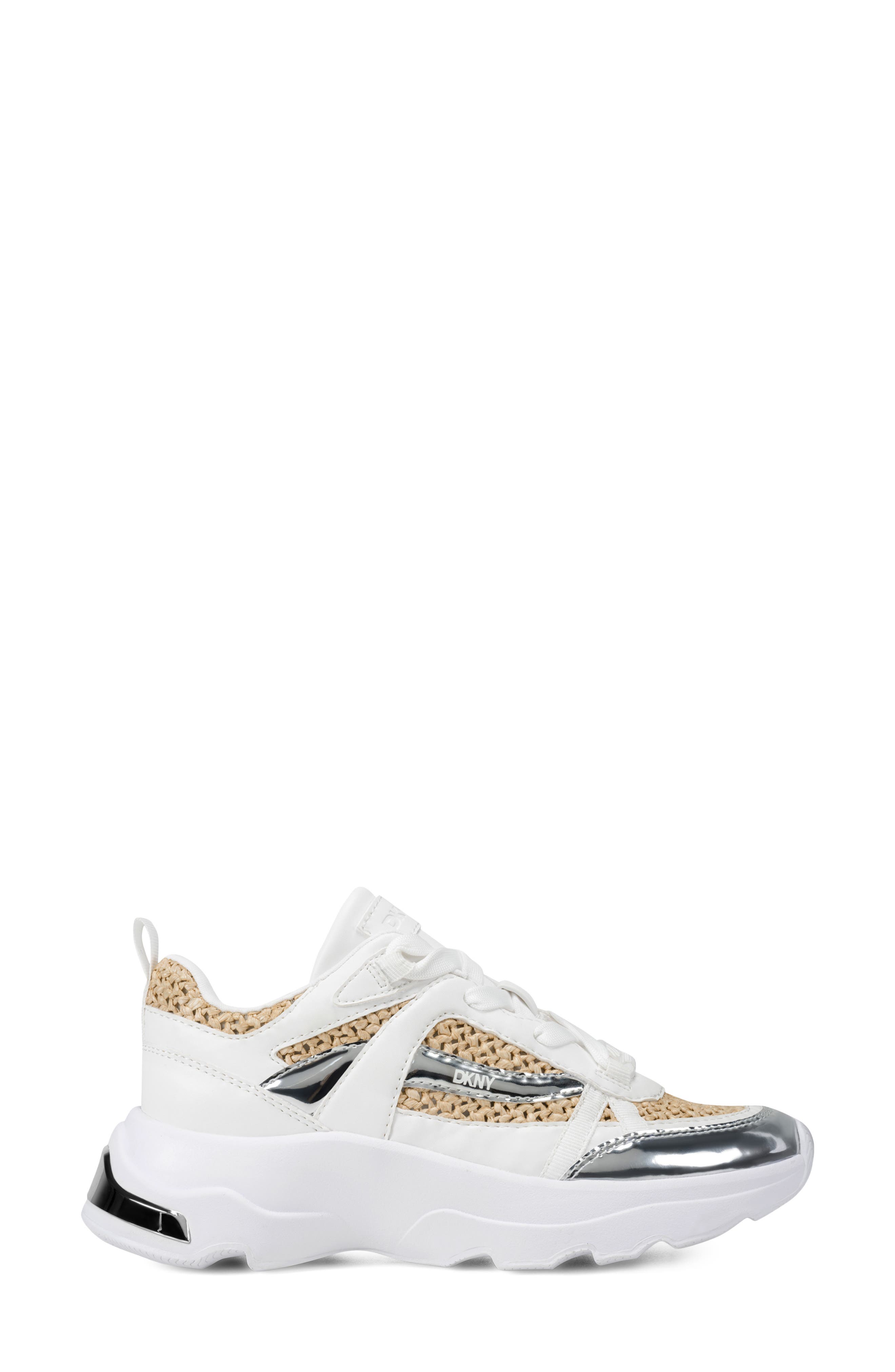 DKNY Juna Wedge Sneaker, Alternate, color, Natural/ White