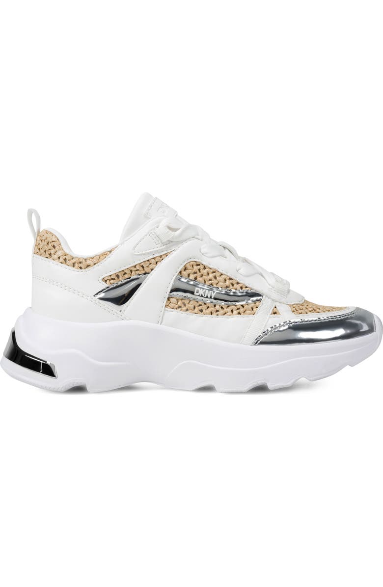 DKNY Juna Wedge Sneaker, Alternate, color, Natural/ White