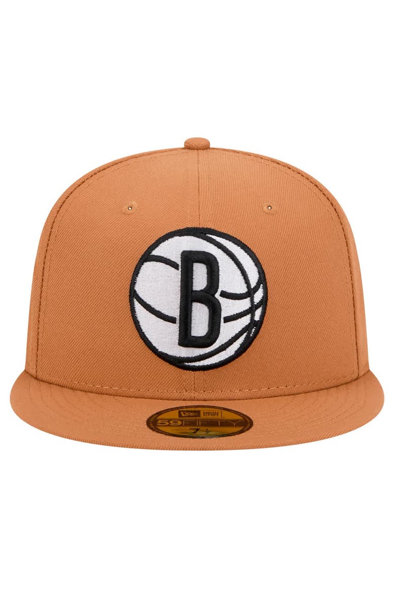 Men's New Era Tan Brooklyn Nets Color Pack 59FIFTY Fitted Hat, Alternate, color, Tan