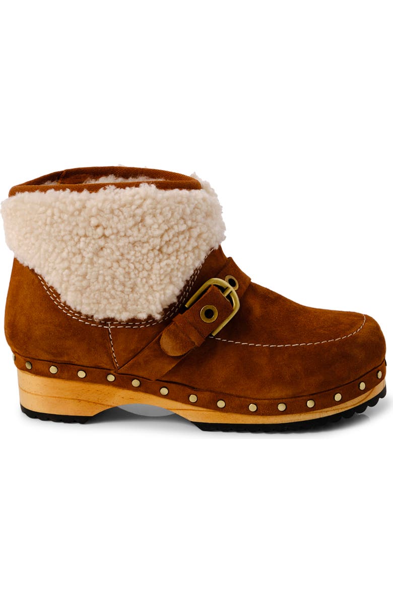 Free People Oak Genuine Shearling Clog Boot, Alternate, color, Vintage Tan Suede