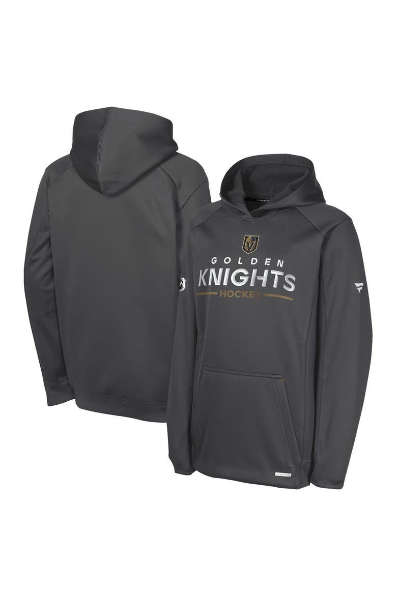 Youth Fanatics Gray Vegas Golden Knights Authentic Pro Rink Raglan Hoodie, Alternate, color, Gray