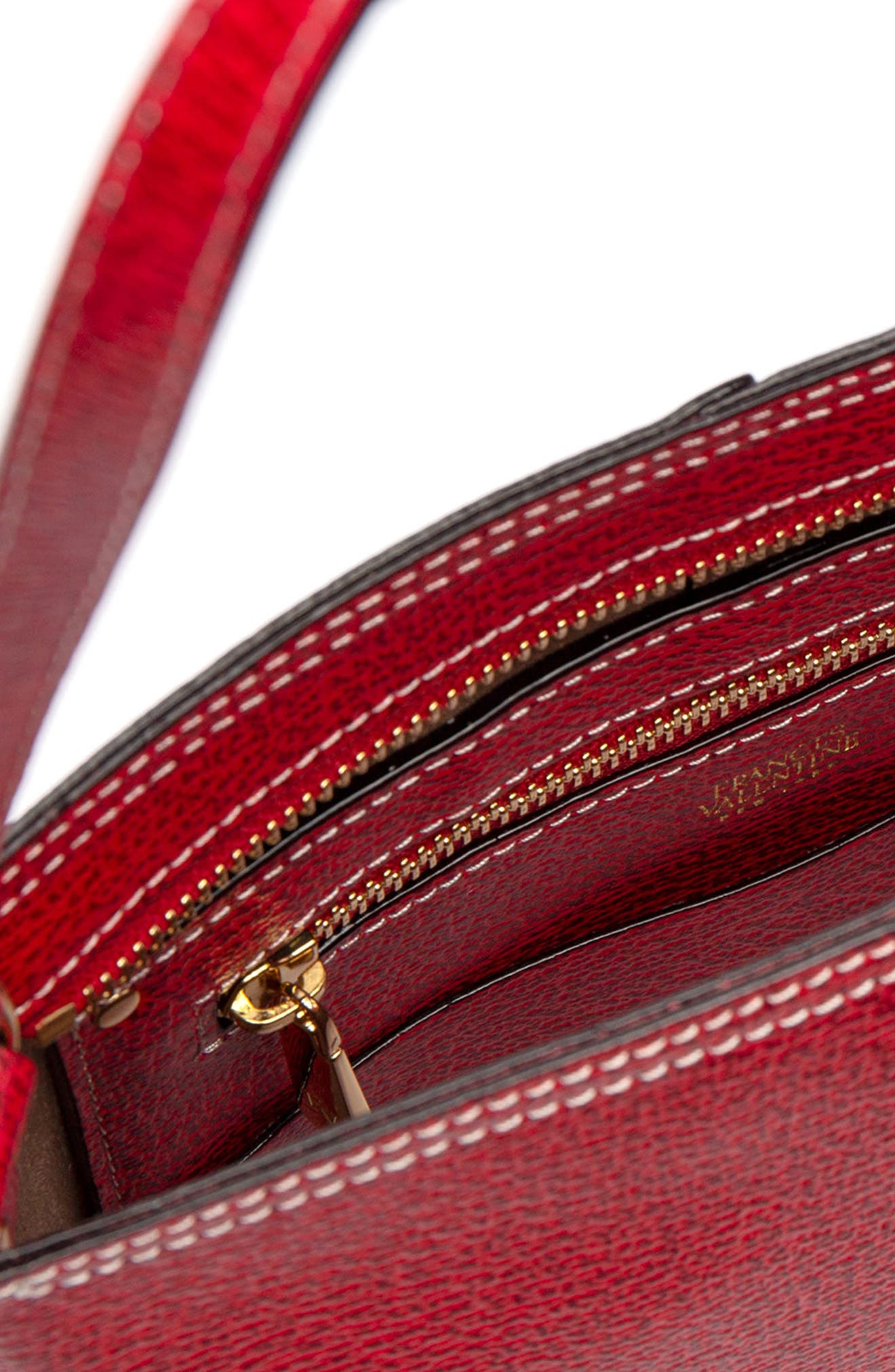 Small Fin Leather Crossbody Bag, Alternate, color, RED