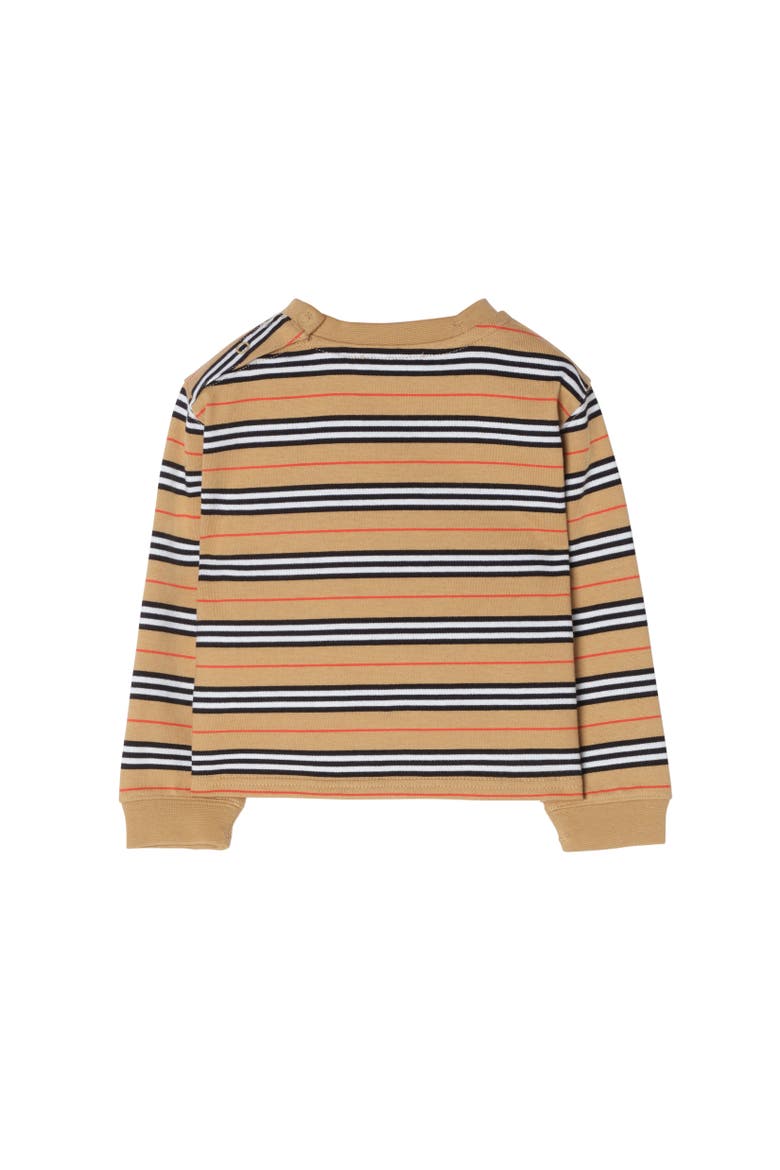 Long-sleeve Icon Stripe Cotton T-shirt, Alternate, color, Sand beige