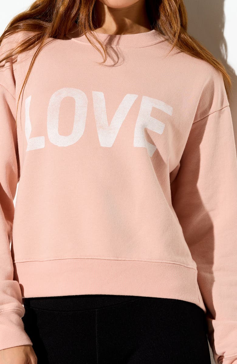 Spiritual Gangster Love Sublime Cotton Blend Graphic Sweatshirt, Alternate, color, Champagne