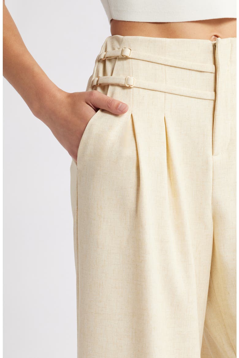 Pleat Front Wide Leg Pants, Alternate, color, BUTTERSCOTCH