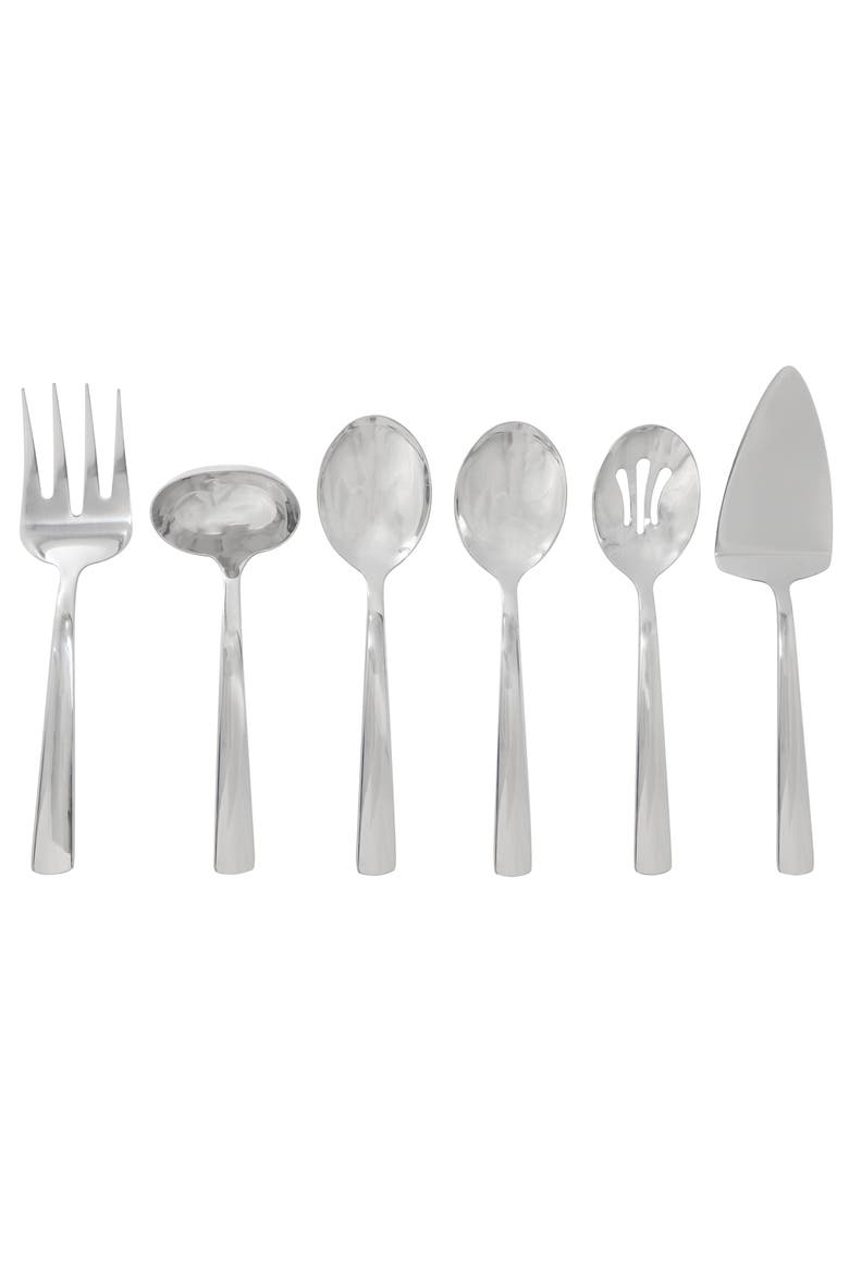 Eastleigh 6 Piece Stainless Steel Hostess Set with Mirror Polish Finish, Main, color, Metallic Silver