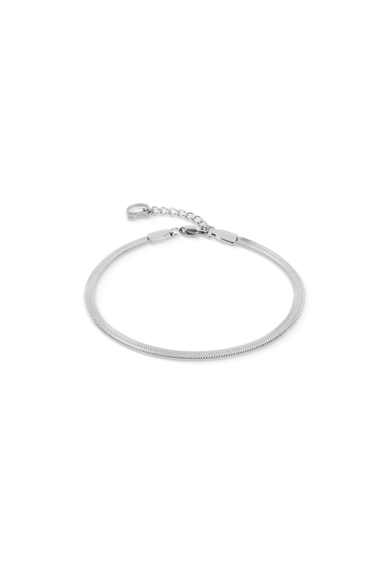 Flat Snake Chain Bracelet, Main, color, Silver