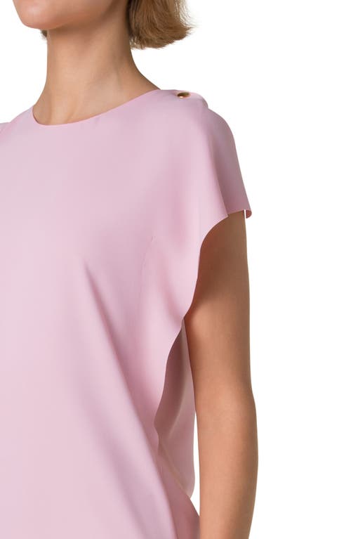 Akris Punto Lasercut Shoulder-drape Midi Dress In Pale Pink