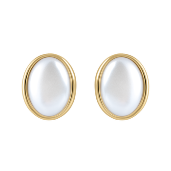 Electric Picks Mist Oval Pearl Earrings