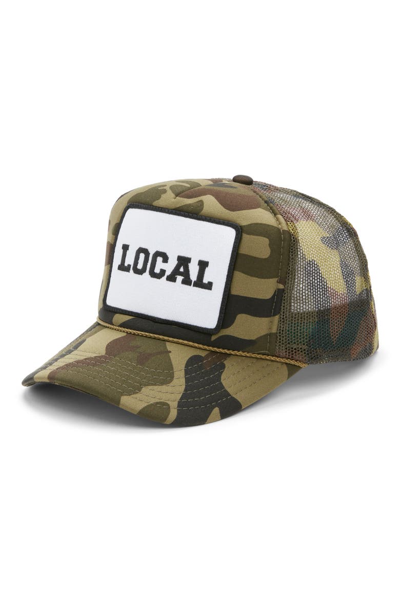 Local Trucker Hat, Main, color, CAMO