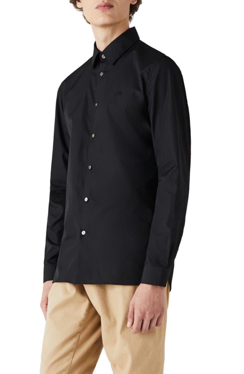 Lacoste Slim Fit Poplin Button-Up Shirt, Main, color, 