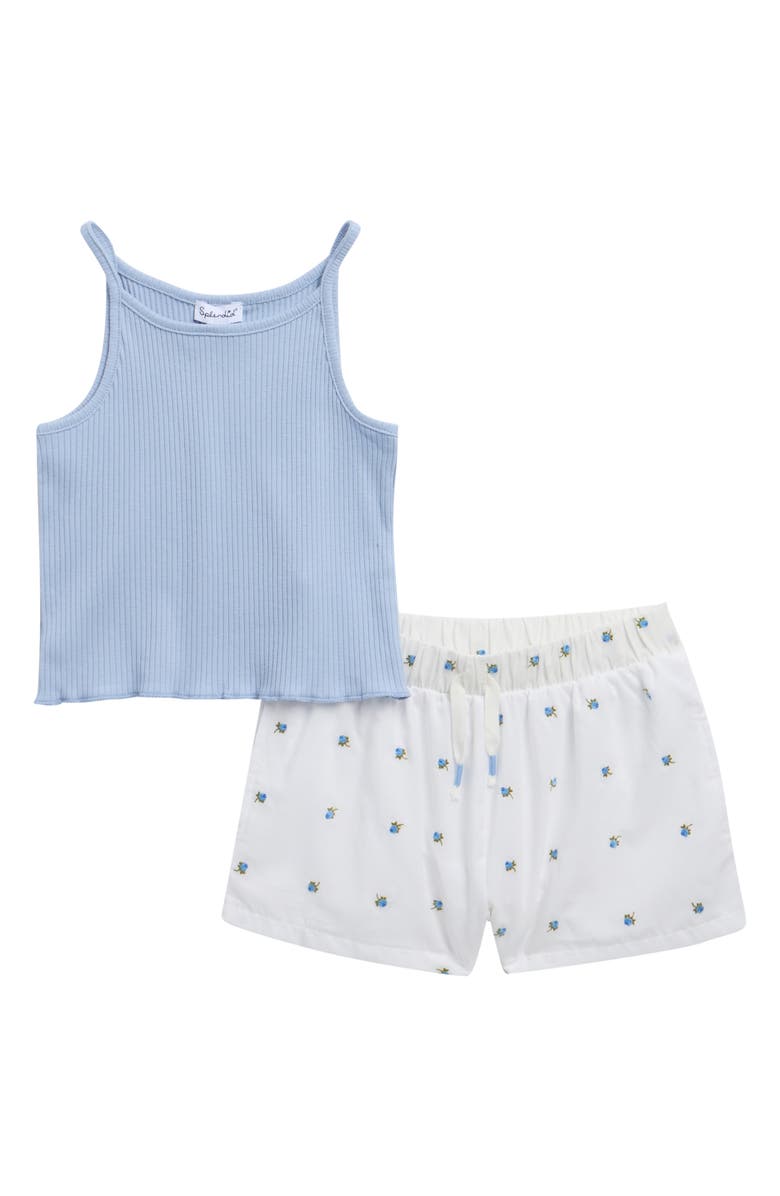 Splendid Kids' Fresh Floral Tank & Shorts Set, Main, color, Chicory