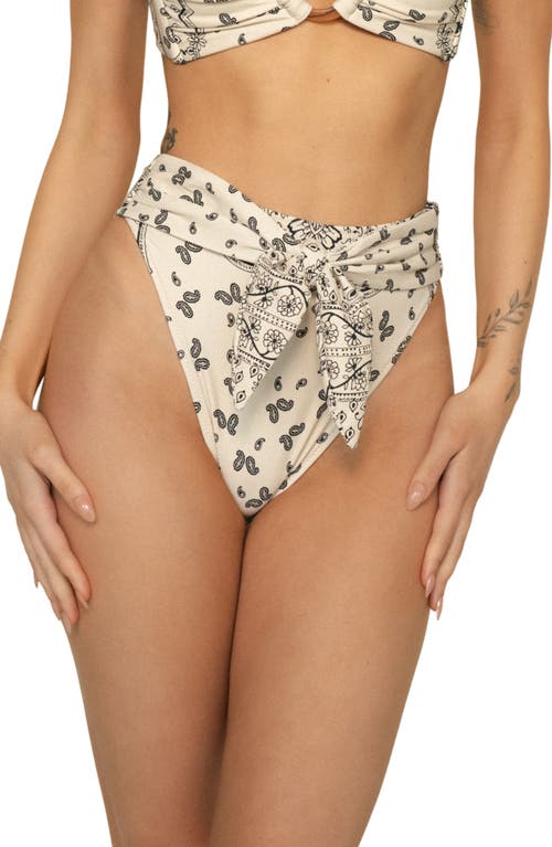Montce Ivy Bandana Paula Tie Front Bikini Bottoms In Neutral