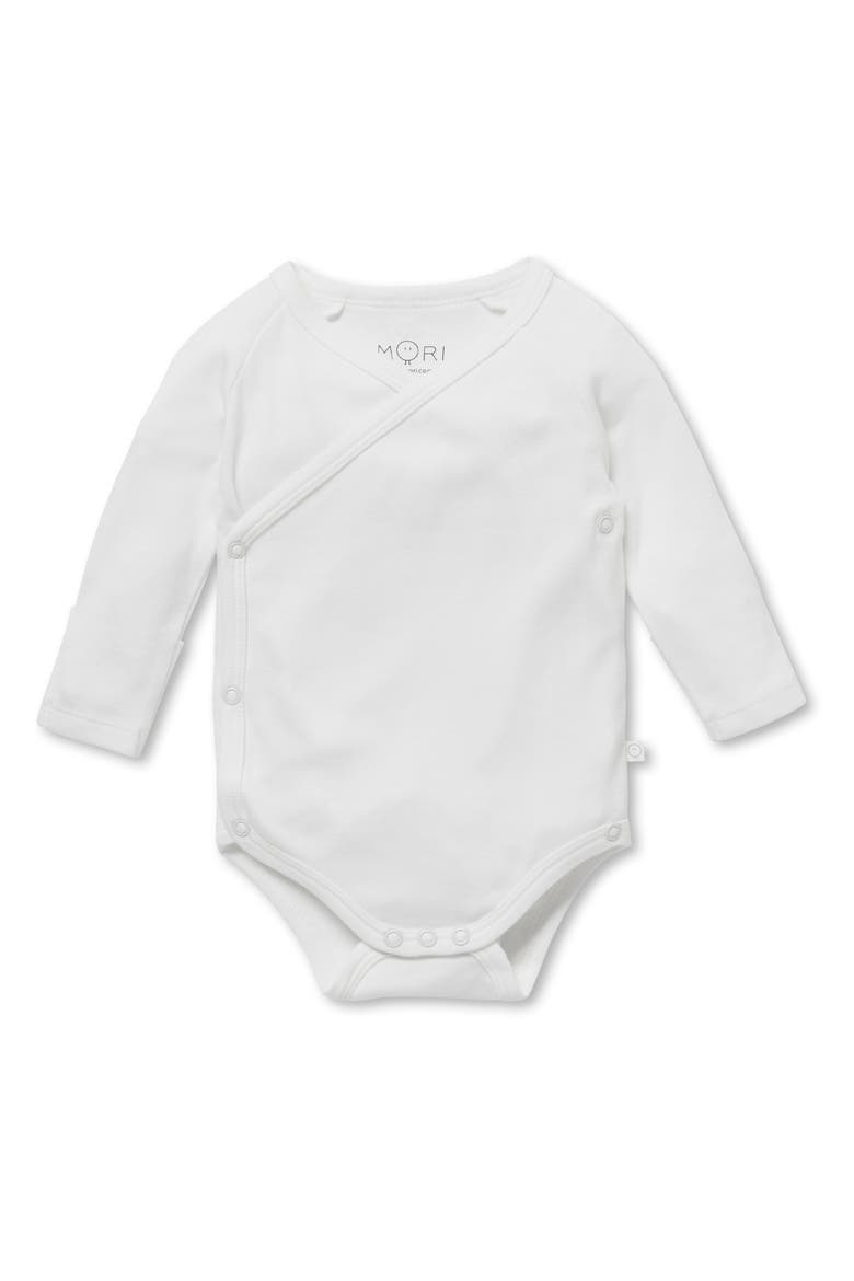 Long Sleeve Wrapover Bodysuit, Main, color, WHITE