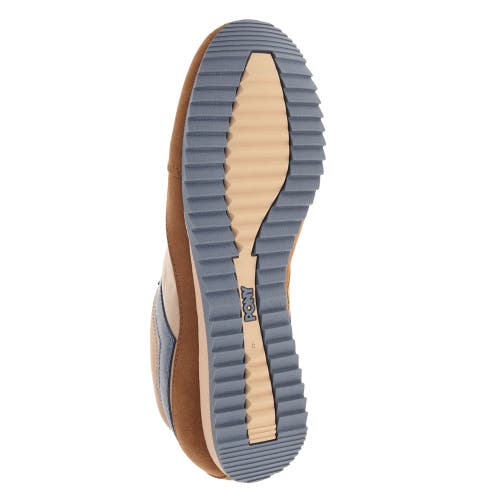 Pony Racer Sneakers In Tan/brown/blue