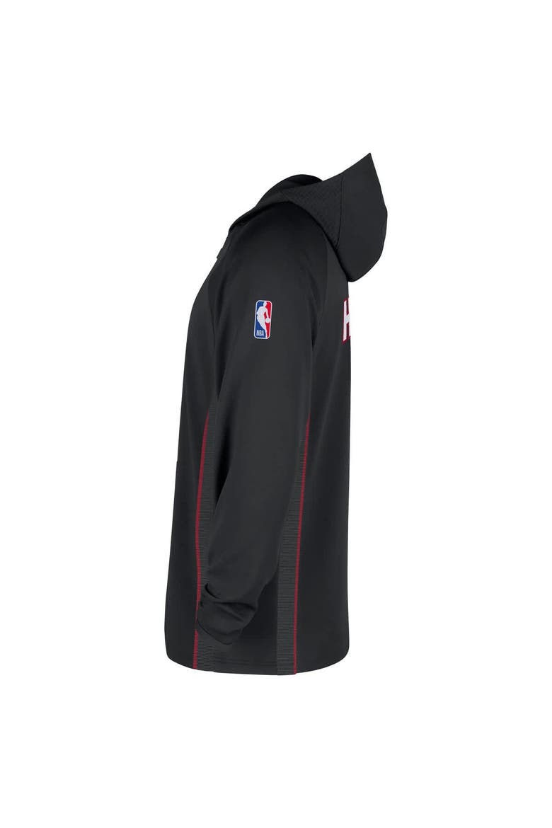 Men's Nike  Black Miami Heat Authentic On Court Zone Quarter-Zip Dri-FIT Hoodie Jacket, Alternate, color, Black