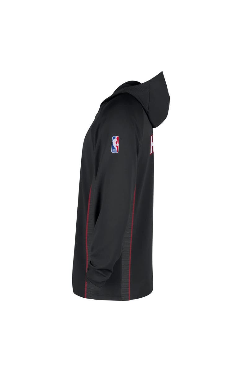 Nike Men's Nike  Black Miami Heat Authentic On Court Zone Quarter-Zip Dri-FIT Hoodie Jacket, Alternate, color, Black