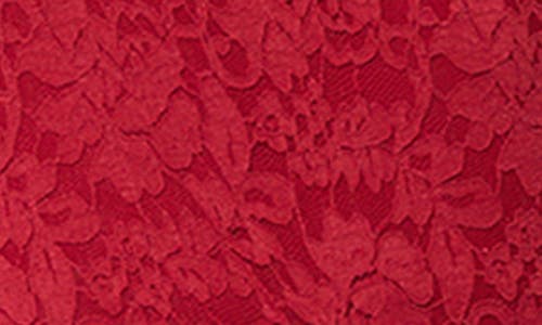 Afrm Montana Long Sleeve Lace Body-con Minidress In Red