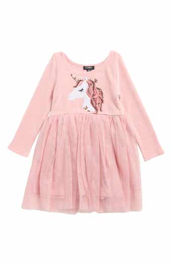 Kids' Unicorn Sequin Embroidered Mesh Dress