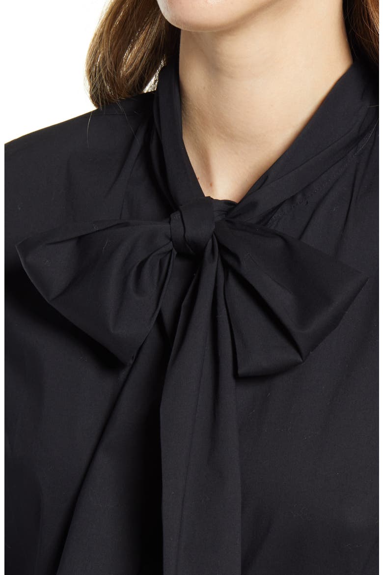 Tie Neck Shirt, Alternate, color, BLACK