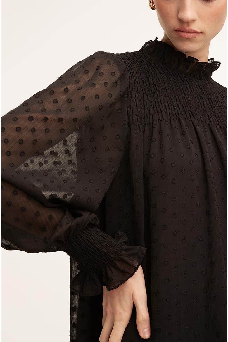 Clip Dot Blouse, Alternate, color, Black