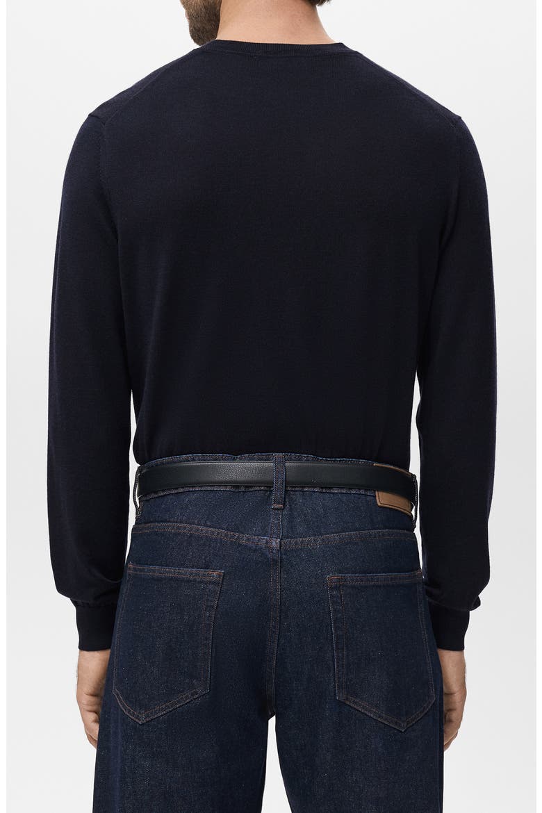 Crewneck Wool Sweater, Alternate, color, NAVY