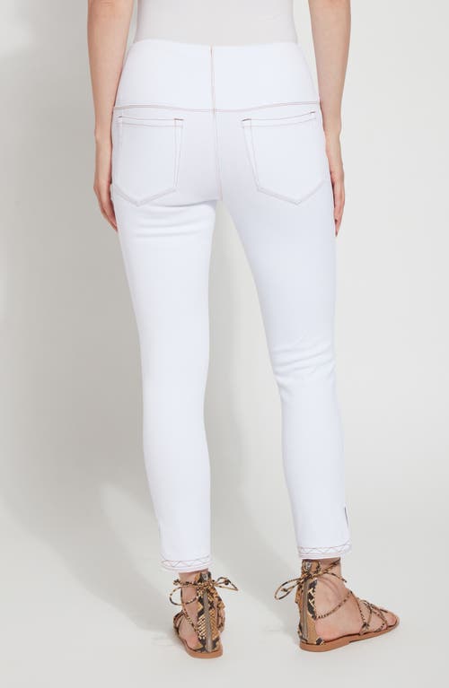 Lyssé Zigzag Tulip Hem Crop Skinny Jeans In White