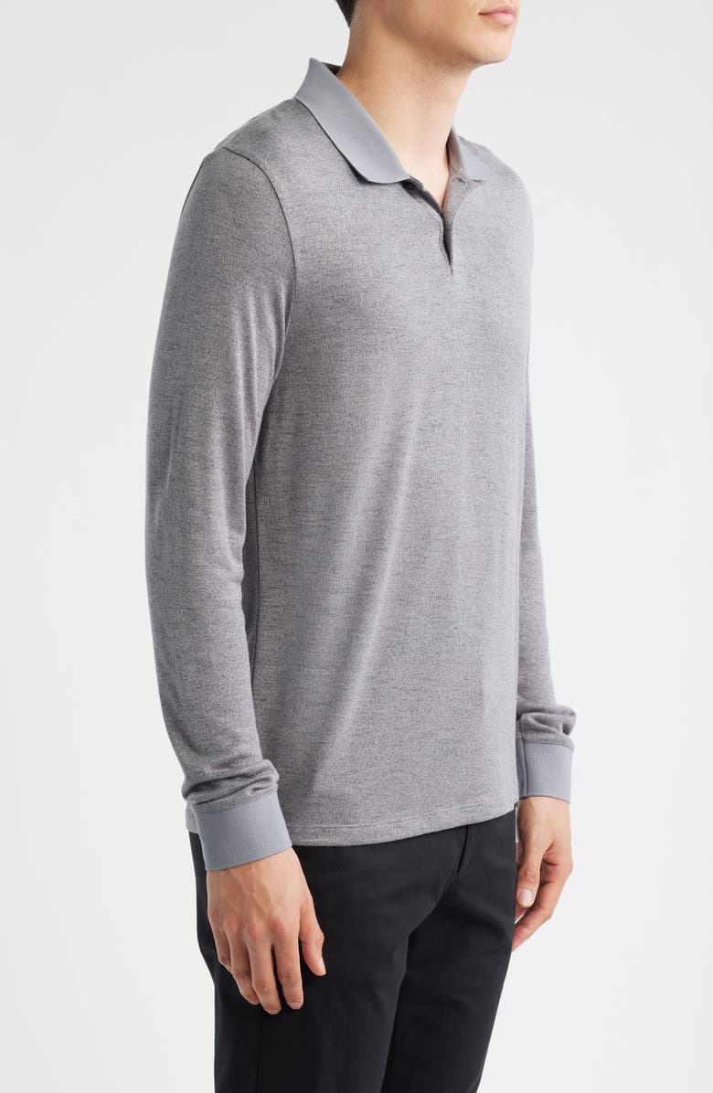 Theory Goris Activate Long Sleeve Polo, Alternate, color, Carbon Melange