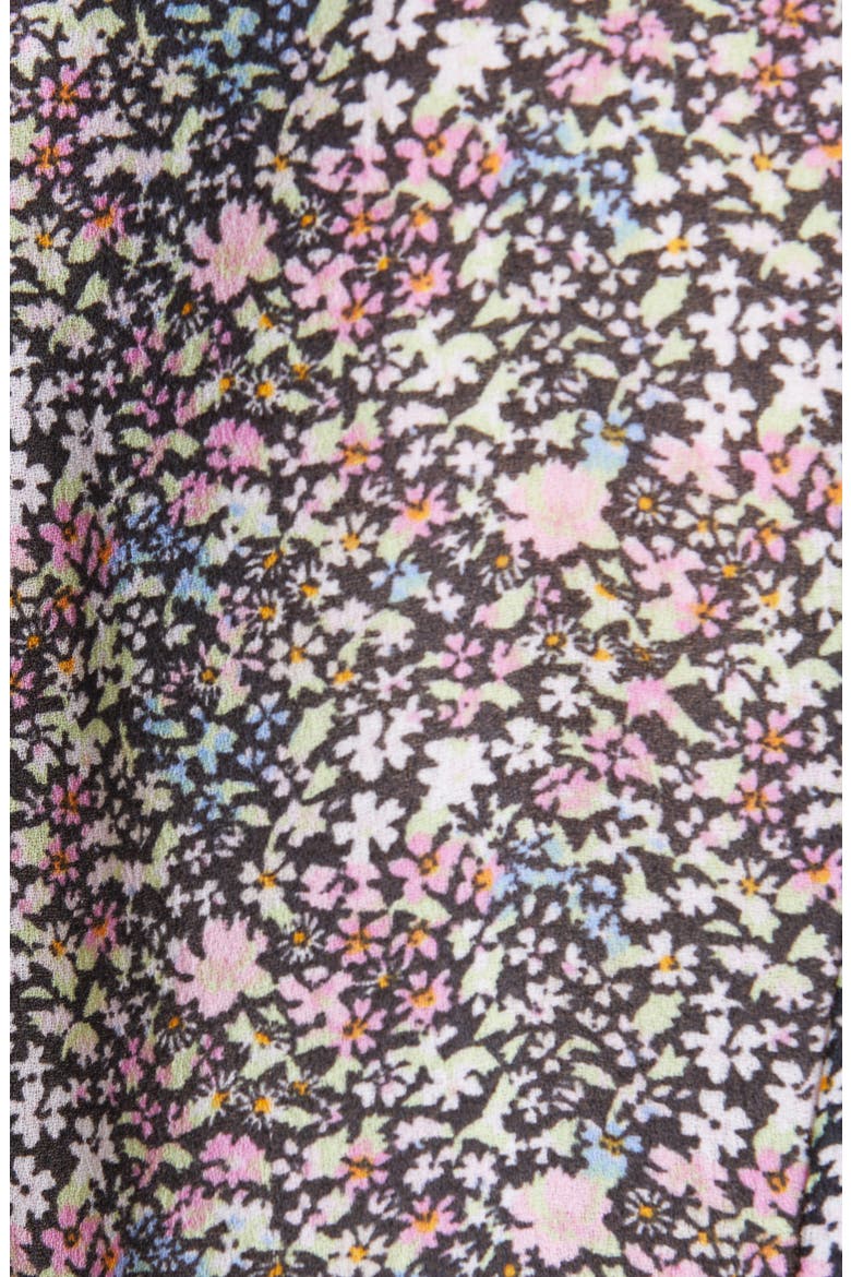 Print Light Crepe Recycled Shift Dress, Alternate, color, BLACK/ MOONLIGHT MAUVE