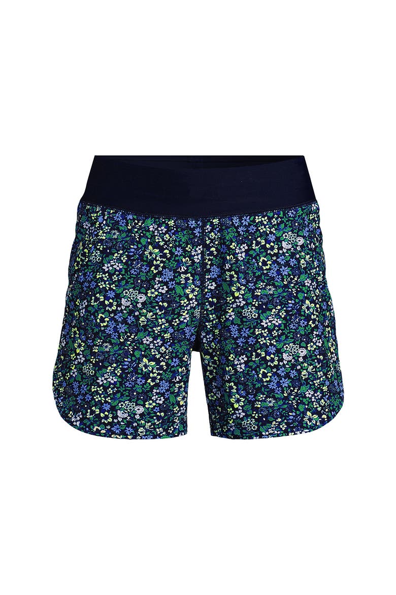 5" Quick Dry Elastic Waist Board Shorts Swim Cover-up Shorts with Panty, Alternate, color, Soft Cloud Blue