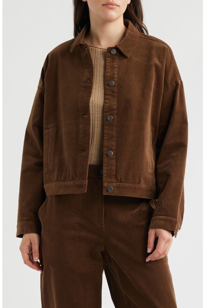 Classic Collar Stretch Organic Collar Corduroy Jacket, Main, color, MAHOGANY