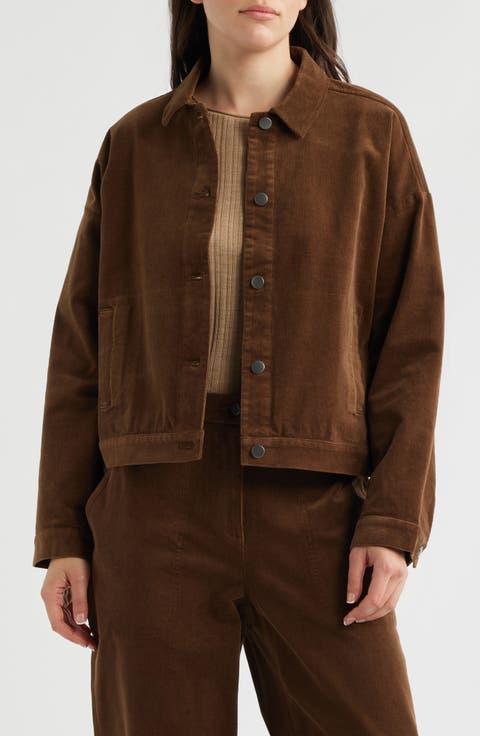 Classic Collar Stretch Organic Collar Corduroy Jacket