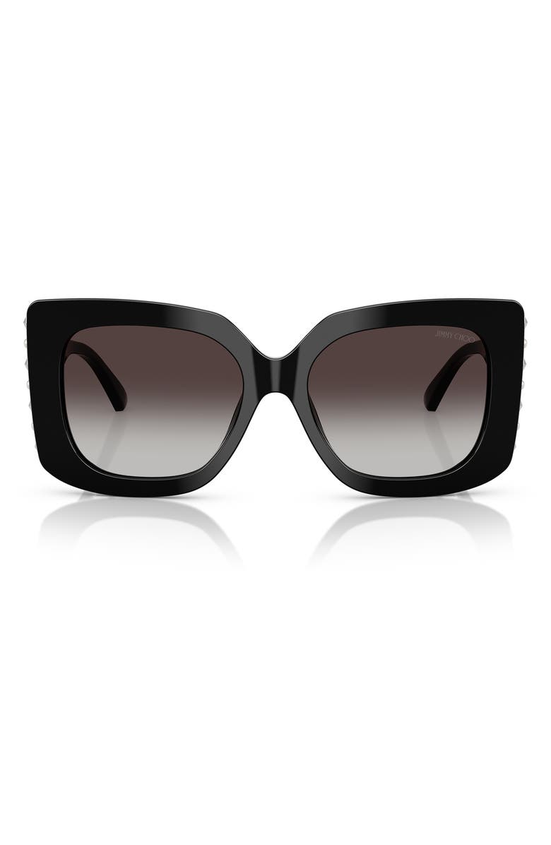 Jimmy Choo 54mm Butterfly Sunglasses, Main, color, Black