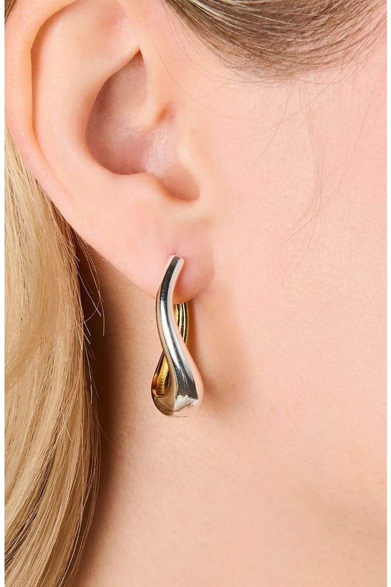 Ash Two Tone Hoop Earrings, Alternate, color, Silver / Gold