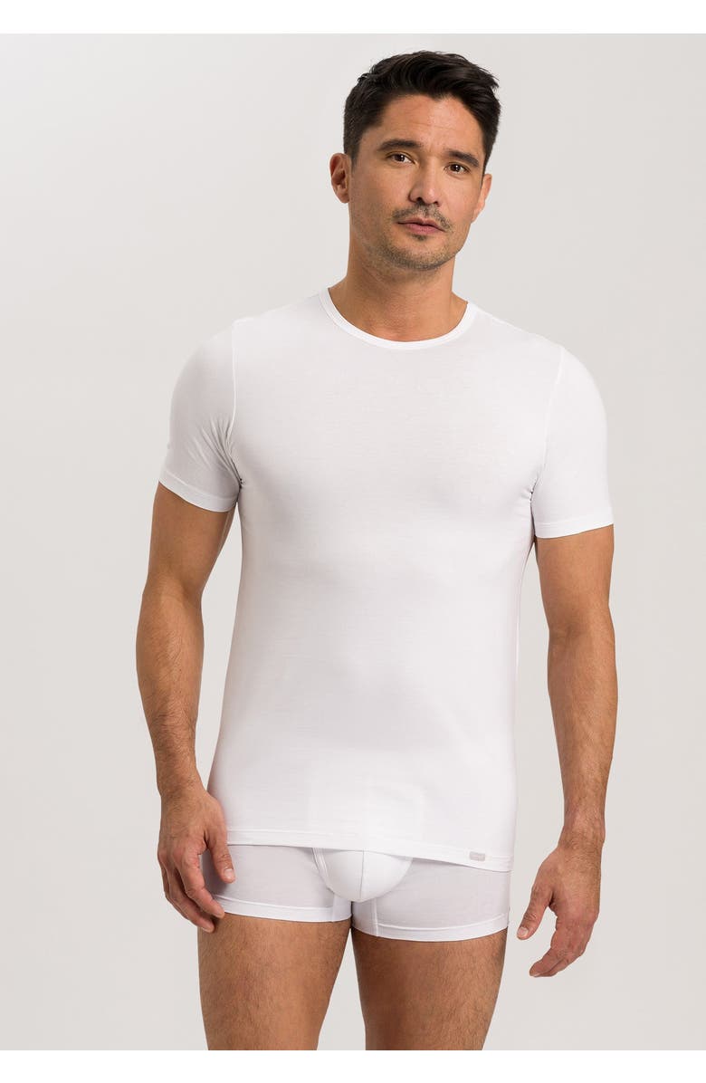 Hanro Cotton Essentials 2-Pack Crew Neck Cotton T-Shirts, Alternate, color, White